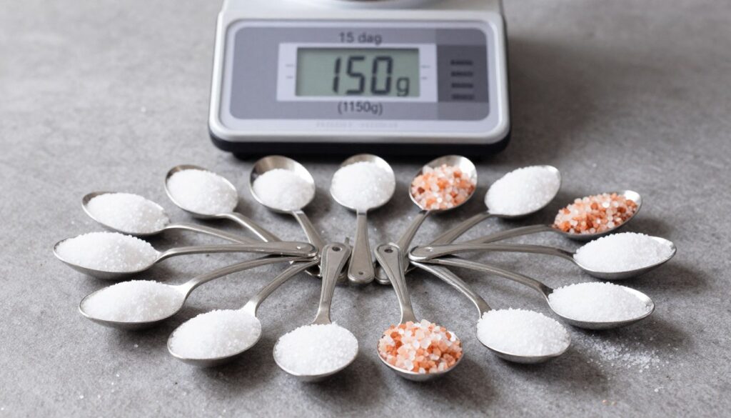 15 dag soli odmierzone w łyżkach stołowych