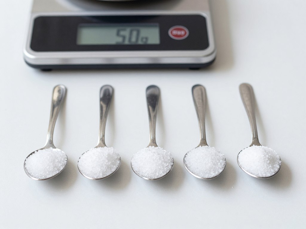 5 dag soli odmierzone w łyżeczkach