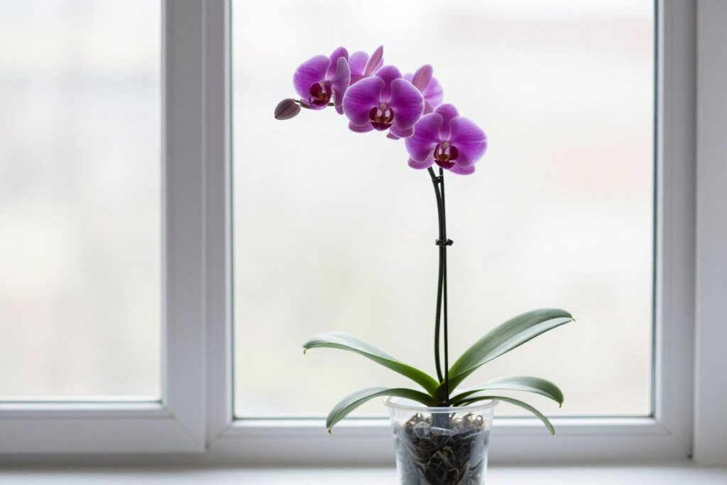 Kwitnący storczyk w doniczce - czy nawozić storczyki gdy kwitną