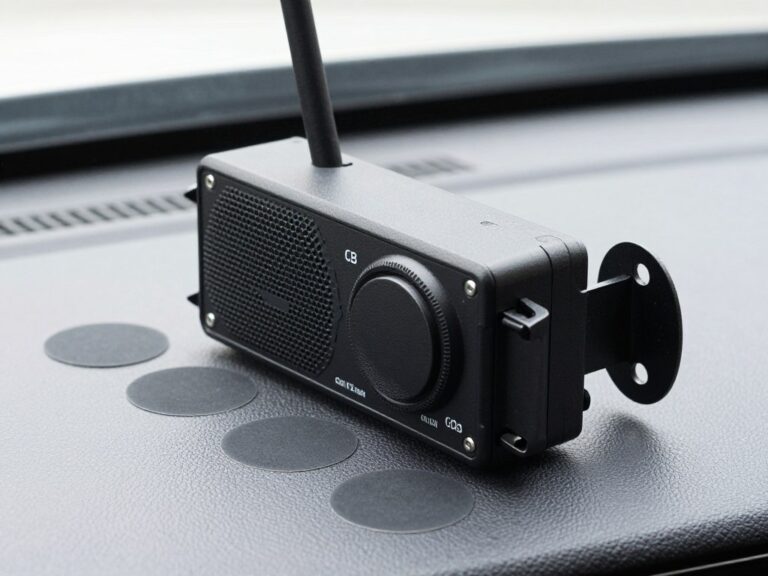 Montaż CB radia bez wiercenia z wykorzystaniem uchwytów samoprzylepnych