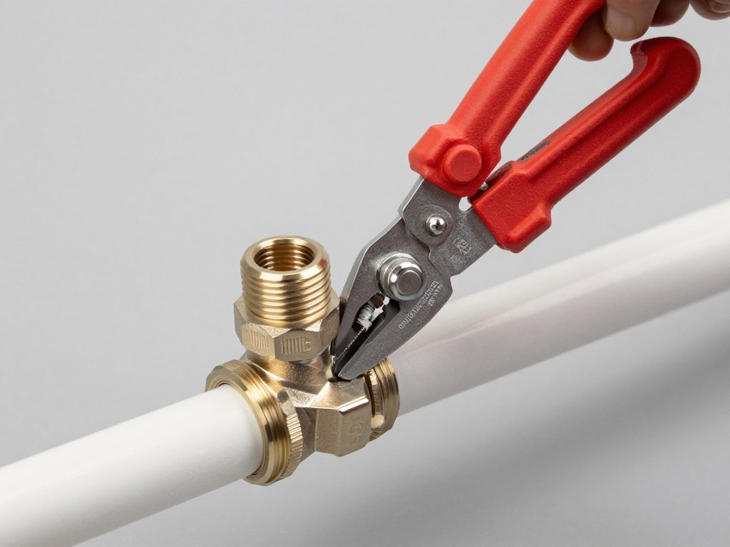 Montaż rury PEX 25 z wykorzystaniem narzędzi do zaprasowywania