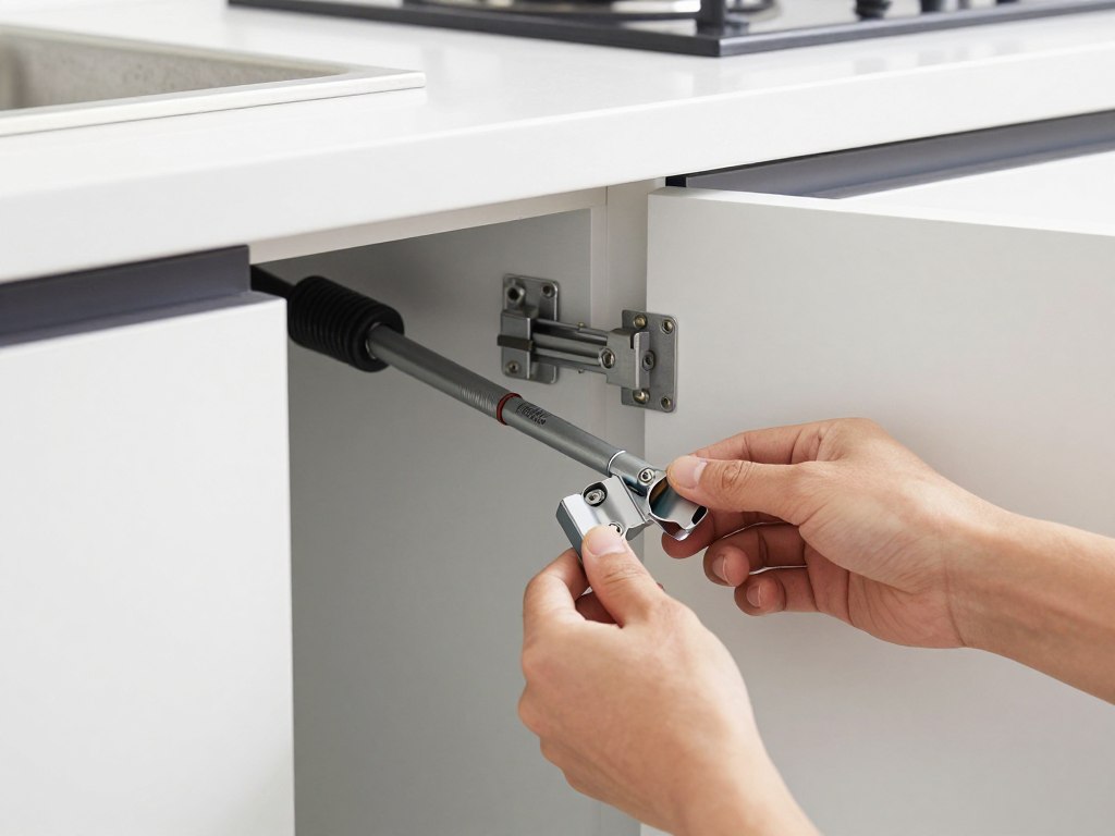 Montaż siłownika gazowego do szafki kuchennej