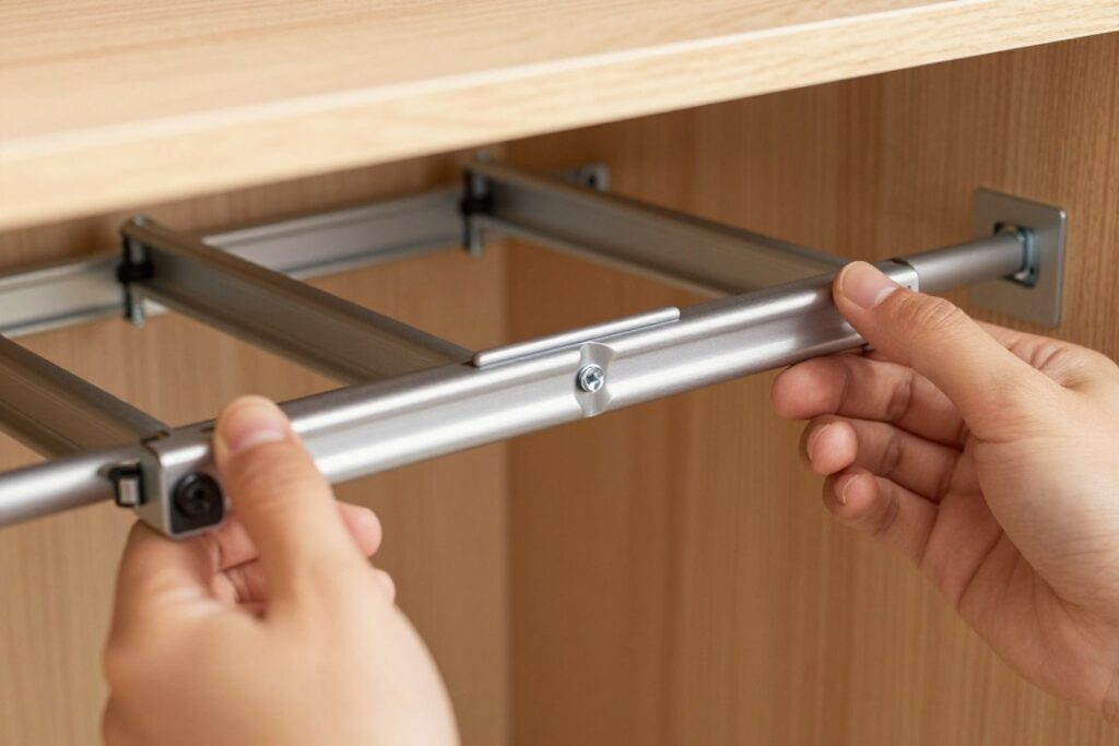 Montaż szyn w szafie krok po kroku