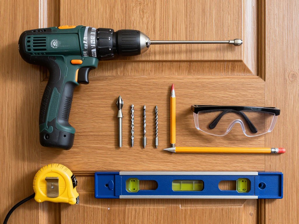 Montaż wizjera w drzwiach drewnianych - akcesoria drzwiowe i narzędzia potrzebne do instalacji