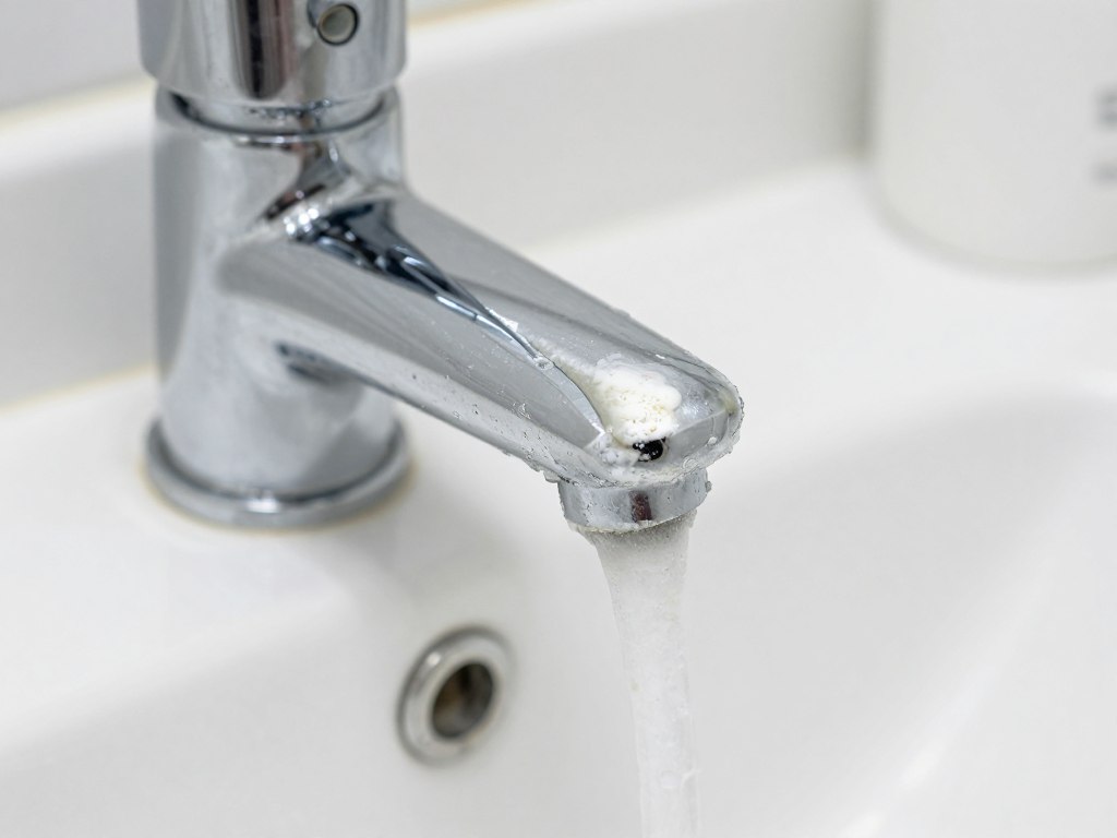 Osad wapienny na kranie jako efekt twardej wody
