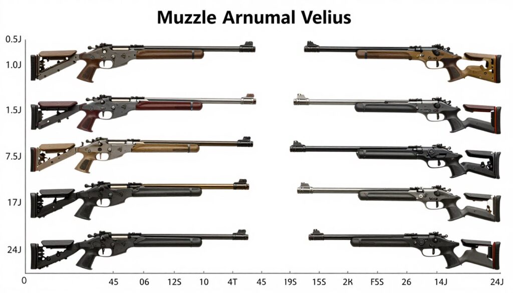 Porównanie prędkości wylotowej różnych typów wiatrówek i replik ASG o różnej energii