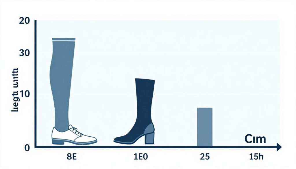 Porównanie różnych jednostek długości: jard, metr, stopa, cal i centymetr