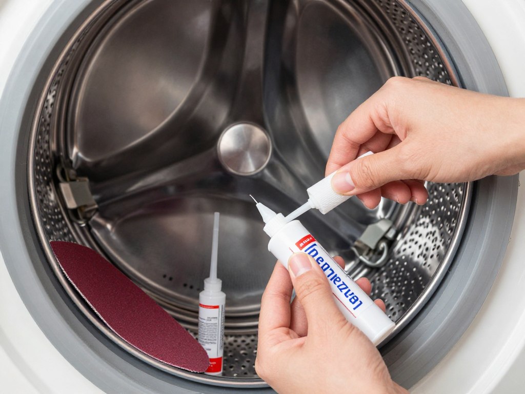 Proces klejenia i uszczelniania pękniętego bębna pralki