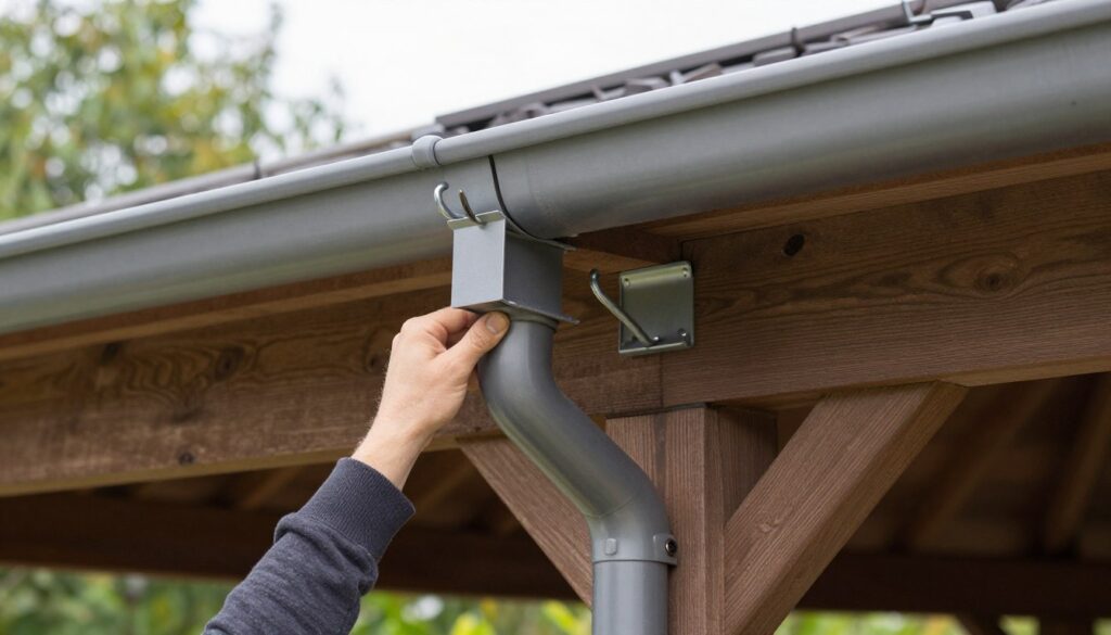 Proces montażu rynien do altany