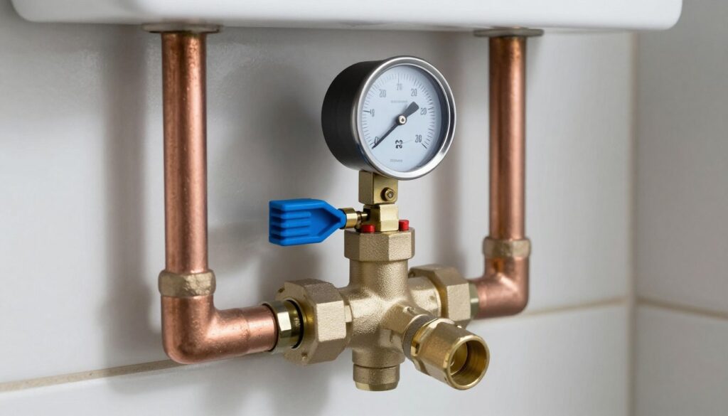 Reduktor ciśnienia wody instalowany w domowej instalacji wodociągowej