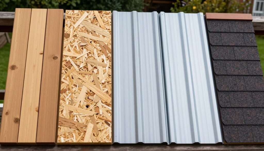 Różne materiały na sufit w altanie ogrodowej