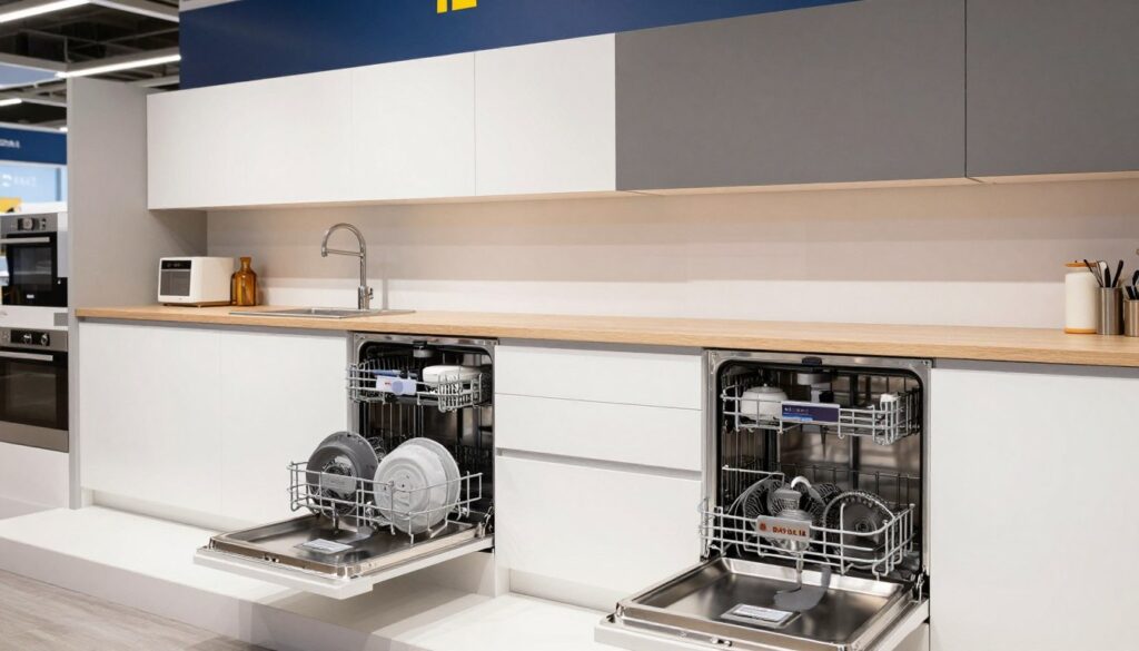 Różne modele zmywarek kompatybilnych z meblami kuchennymi IKEA