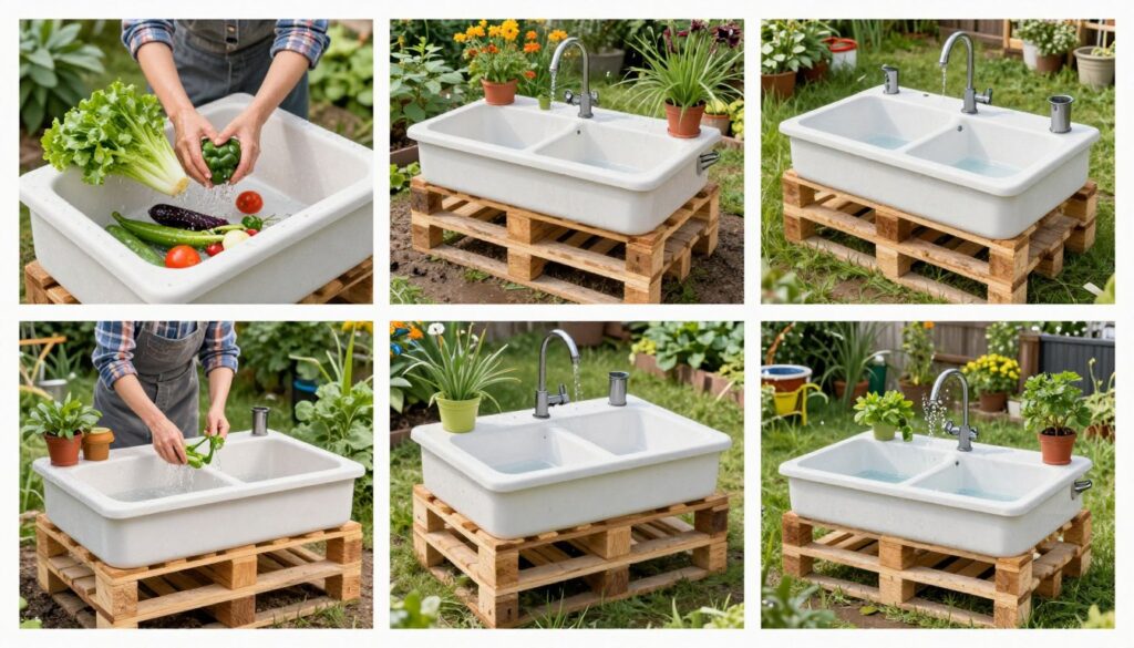 Różne zastosowania zlewu ogrodowego z palet w praktyce