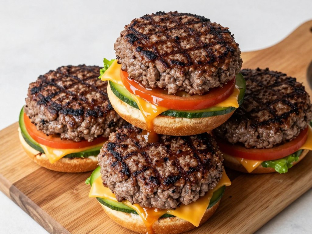 Soczyste burgery wołowe z dodatkami - pomysł na obiad z mięsa mielonego wołowego