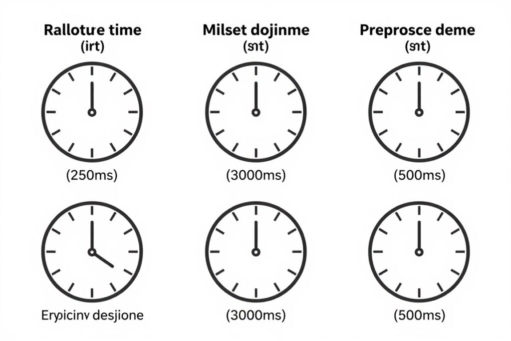 Wizualizacja przykładowych konwersji milisekund na sekundy