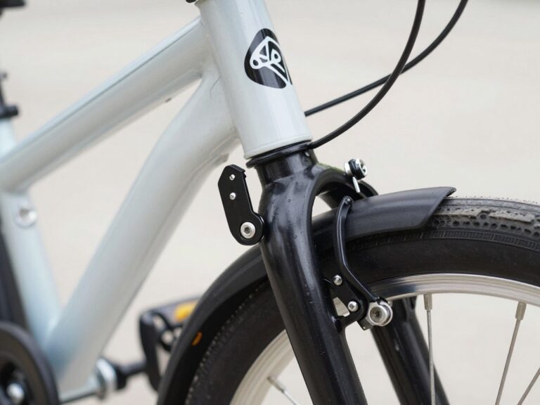 Kij do nauki jazdy na rowerze zamontowany do siodełka roweru dziecięcego