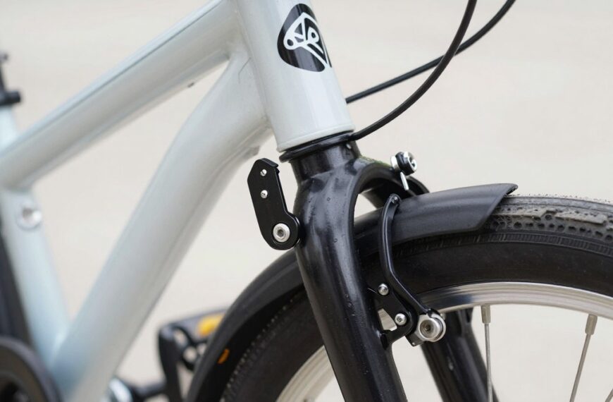 Kij do nauki jazdy na rowerze zamontowany do siodełka roweru dziecięcego