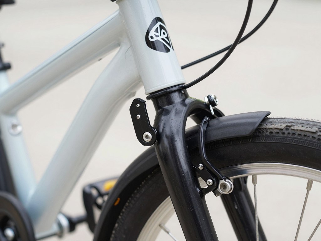 Kij do nauki jazdy na rowerze zamontowany do siodełka roweru dziecięcego