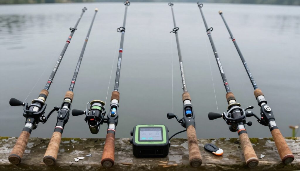 Kompletny zestaw wędkarski z zamontowanymi sygnalizatorami brań Sygnalizatory Brań i Sterociągi: Montaż i Ustawienie