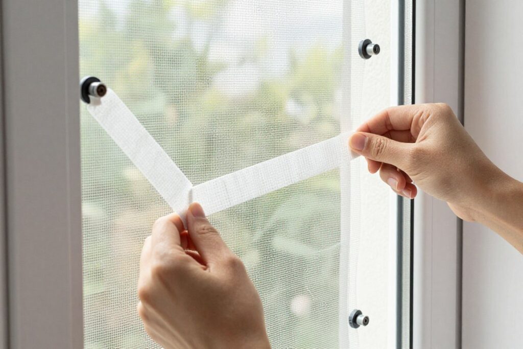 Montaż siatki zabezpieczającej dla kota na oknie bez wiercenia