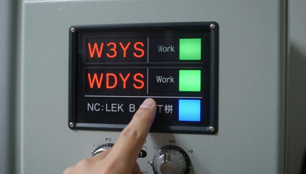 Panel sterownika pieca z ustawieniami parametrów dmuchawy