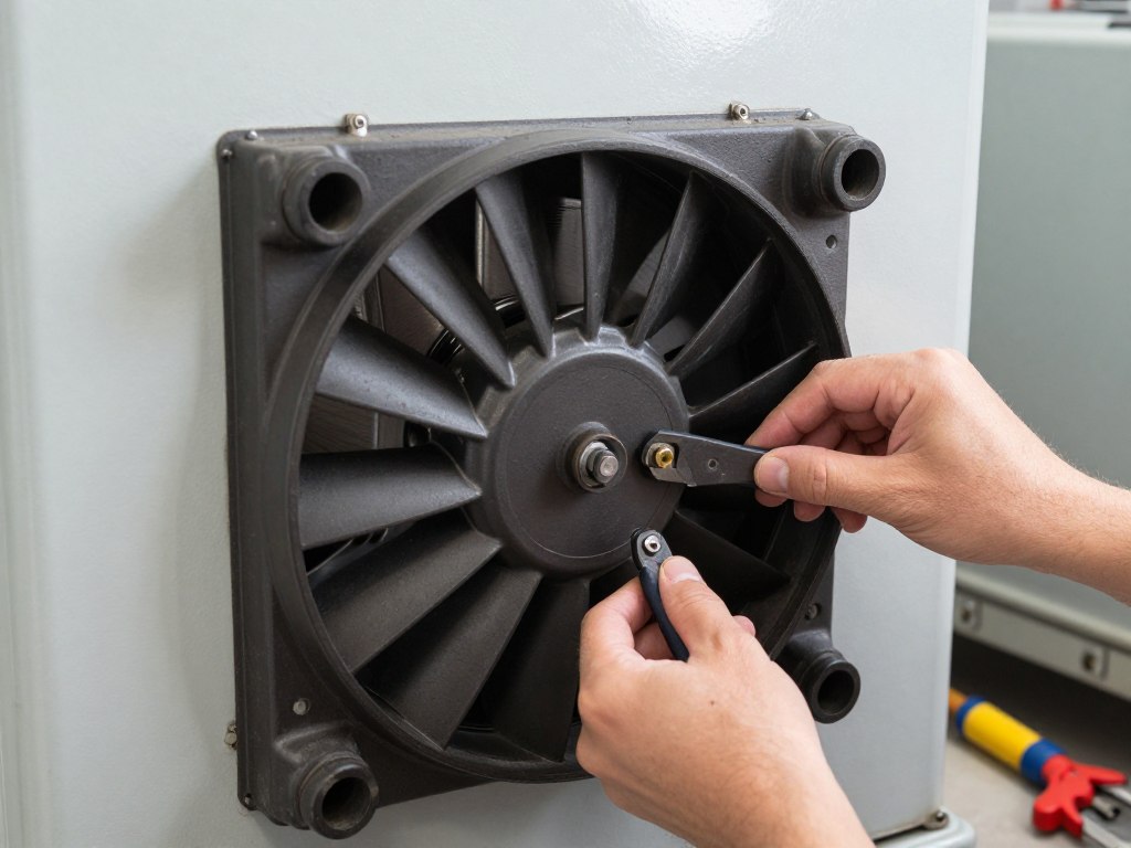 Proces montażu dmuchawy do pieca CO - mocowanie do kołnierza