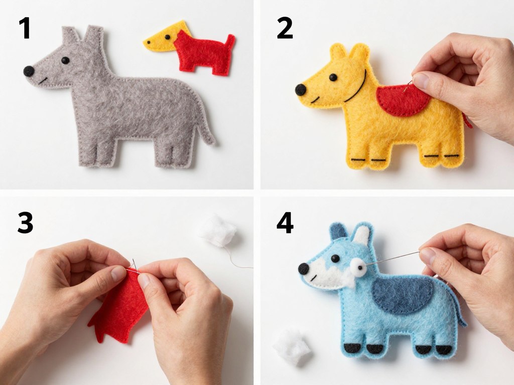 Proces tworzenia maskotki z filcu krok po kroku