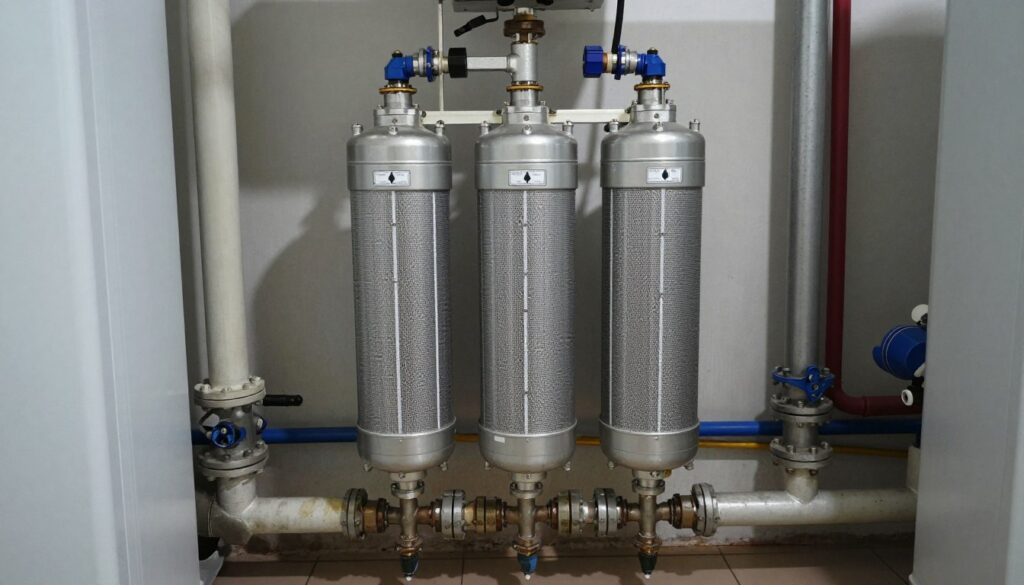 Separator powietrza zamontowany w instalacji CO