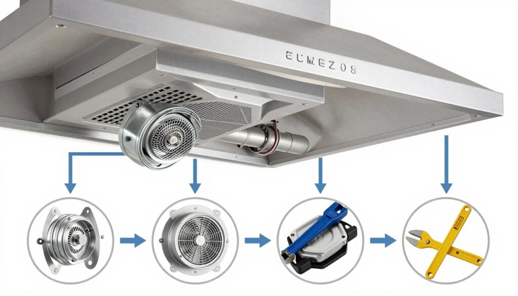 Montaż klapy zwrotnej do okapu kuchennego - krok po kroku