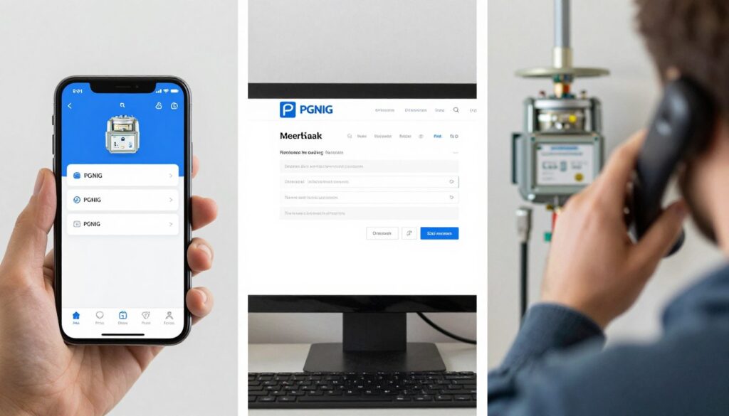 Różne metody podawania odczytu licznika gazu PGNiG - aplikacja, strona internetowa, telefon