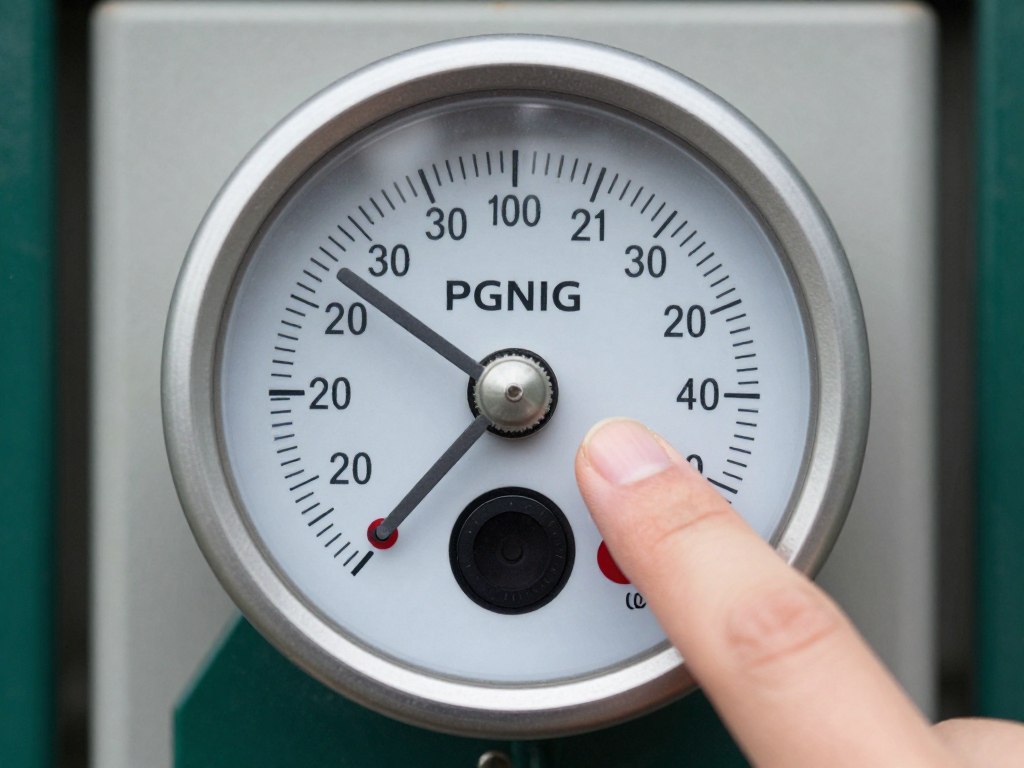Szczegółowy widok licznika gazu PGNiG z objaśnieniem poszczególnych elementów
